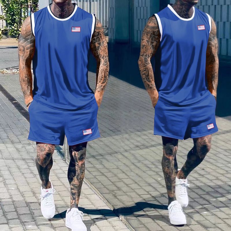 2024. aasta suvine piiriülene uus vabaaja spordikorvpalliülikond, meeste Euroopa ja Ameerika trendikas varrukateta topp_voghion.com