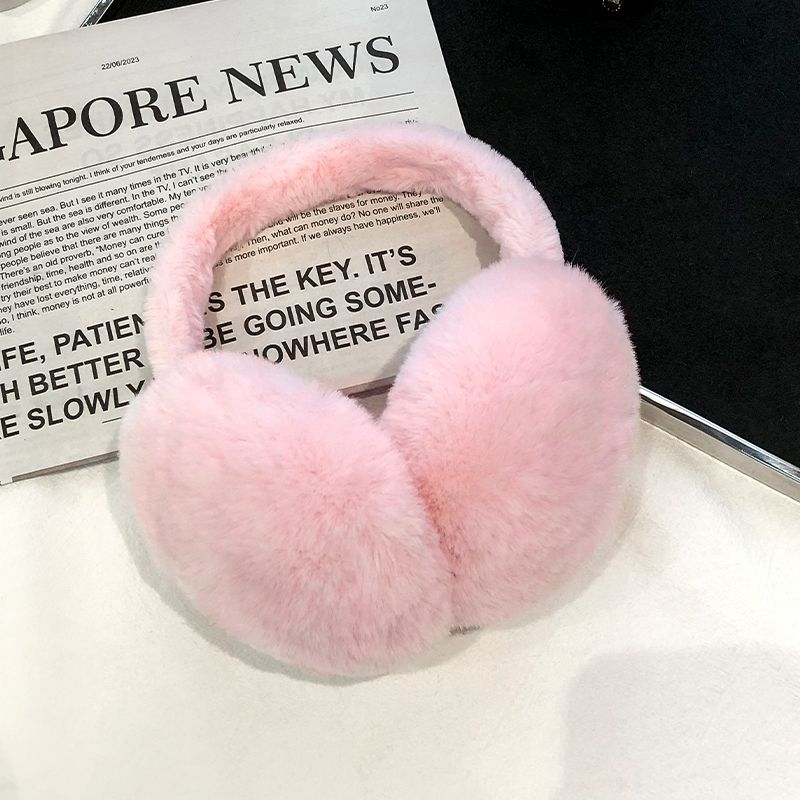 Paraorecchie in peluche bianco da donna, protezione per le orecchie calda e carina, antigelo, copriorecchie, paraorecchie antivento per lo sci invernale_voghion.com