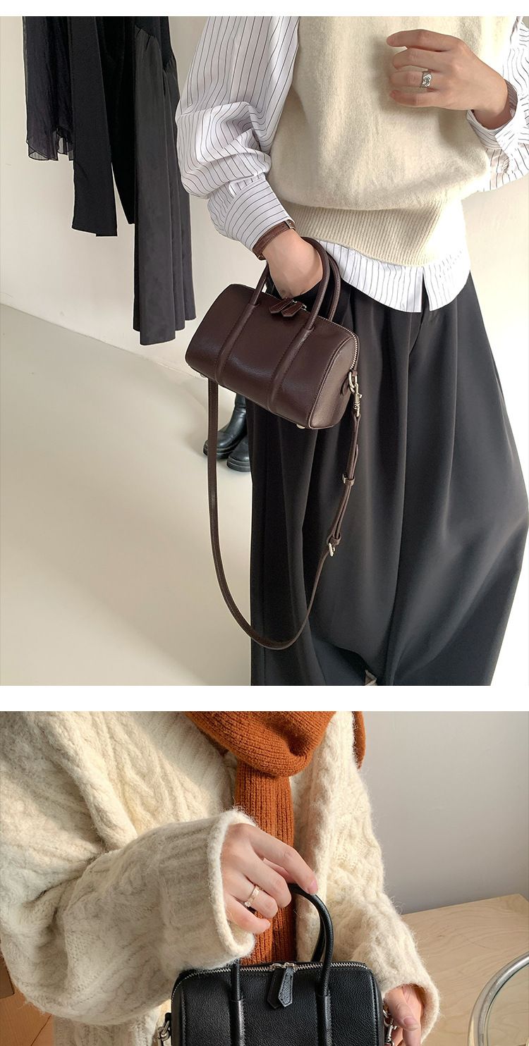 Borsa a tracolla in vera pelle di Boston da donna, articolo nuovo 2024, borsa a tracolla in pelle bovina conciata al vegetale con strato superiore per donna_voghion.com