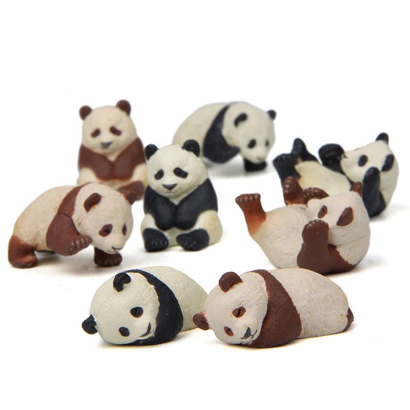 4Pcs Panda Figurines Panda Models Gardening Doll Ornament Accessories Dollhouse Animal Figure Micro Landscape Garden Decoration_voghion.com
