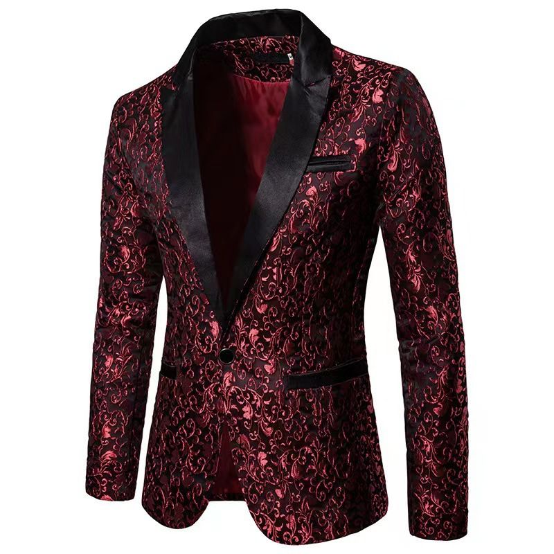 Abito casual europeo, ospite di nozze, colletto con revers, abito formale, giacca, uomo_voghion.com
