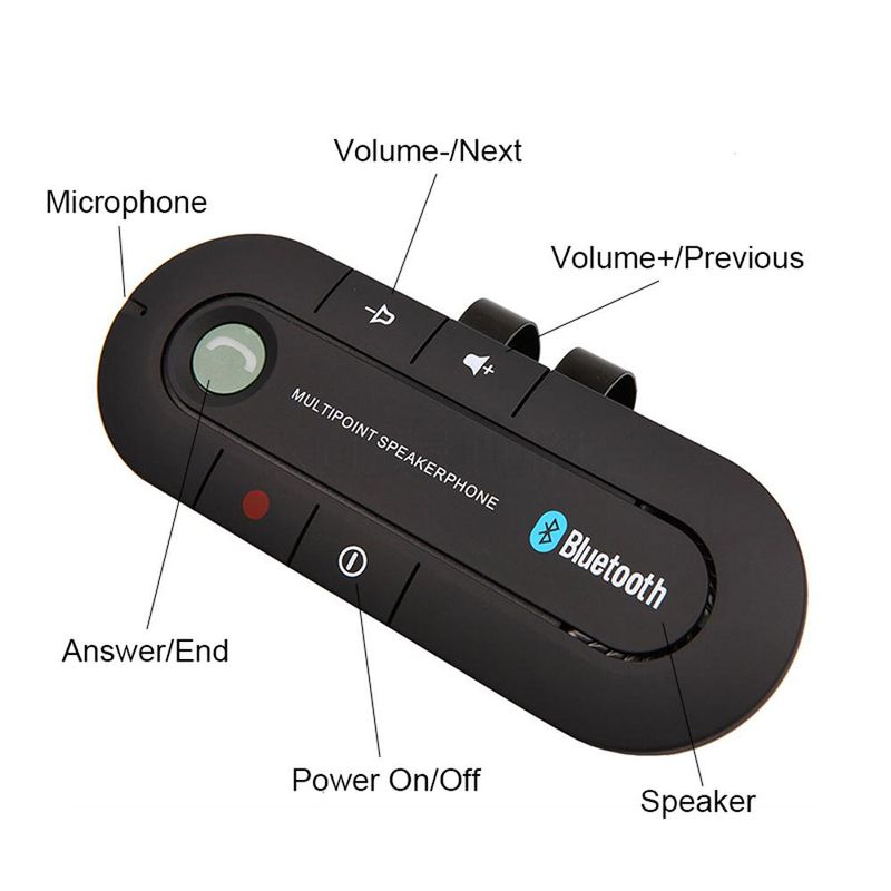 Kablosuz Eller Serbest Araba Bluetooth Kiti Güneşlik Bluetooth Hoparlör MP3 Müzik Çalar Araba Şarj Cihazı_voghion.com