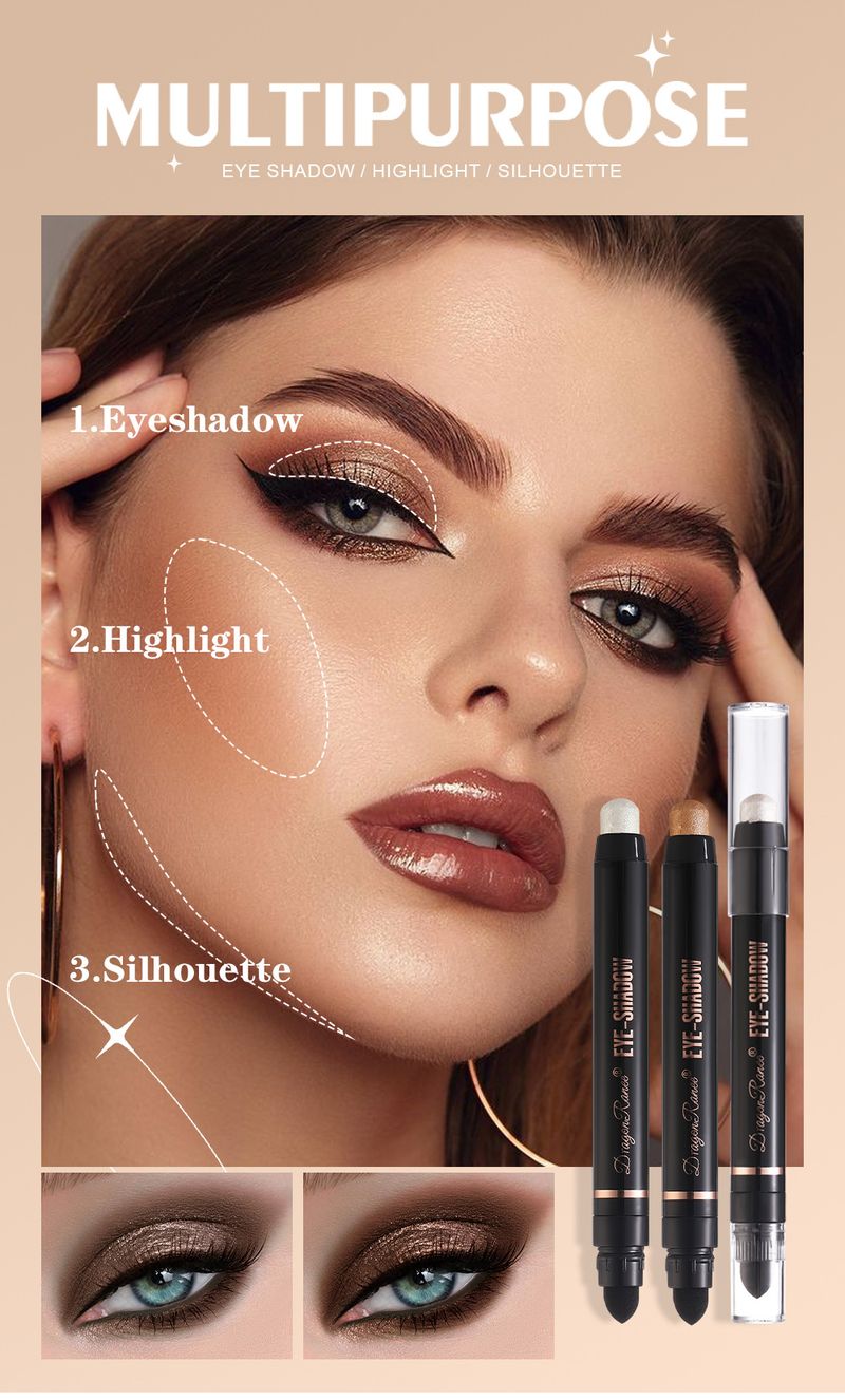 Set di 12 ombretti e illuminanti in stick a doppia estremità - Must-Have di Lazy Makeup, tonalità perlescenti, kit di ombretti professionali_voghion.com