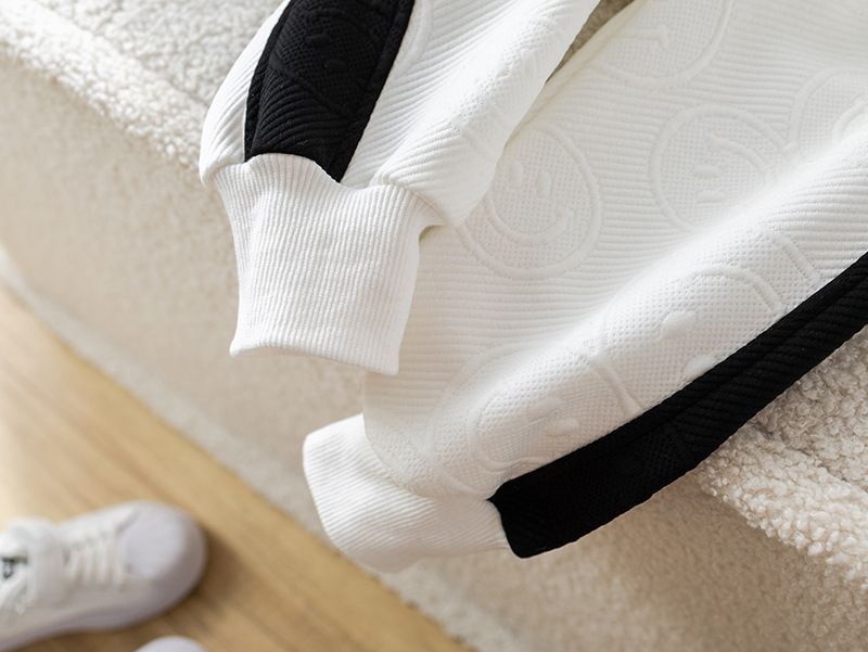 Completo da bambino in stile coreano, 2 pezzi, a maniche lunghe, casual, per primavera e autunno (bianco/nero/grigio, altezza 80-130 cm)_voghion.com