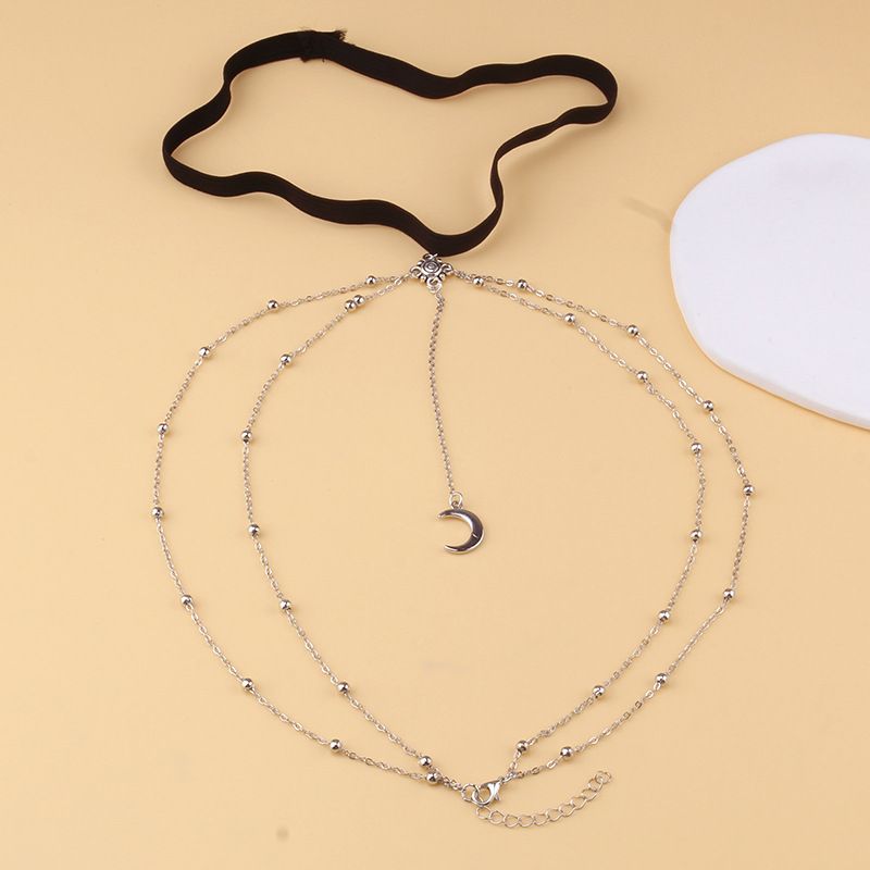 Sexy Casual Beach Bead Leg Loop, Body Chain, Minimalist Moon Pendant, Tassel Thigh Chain_voghion.com