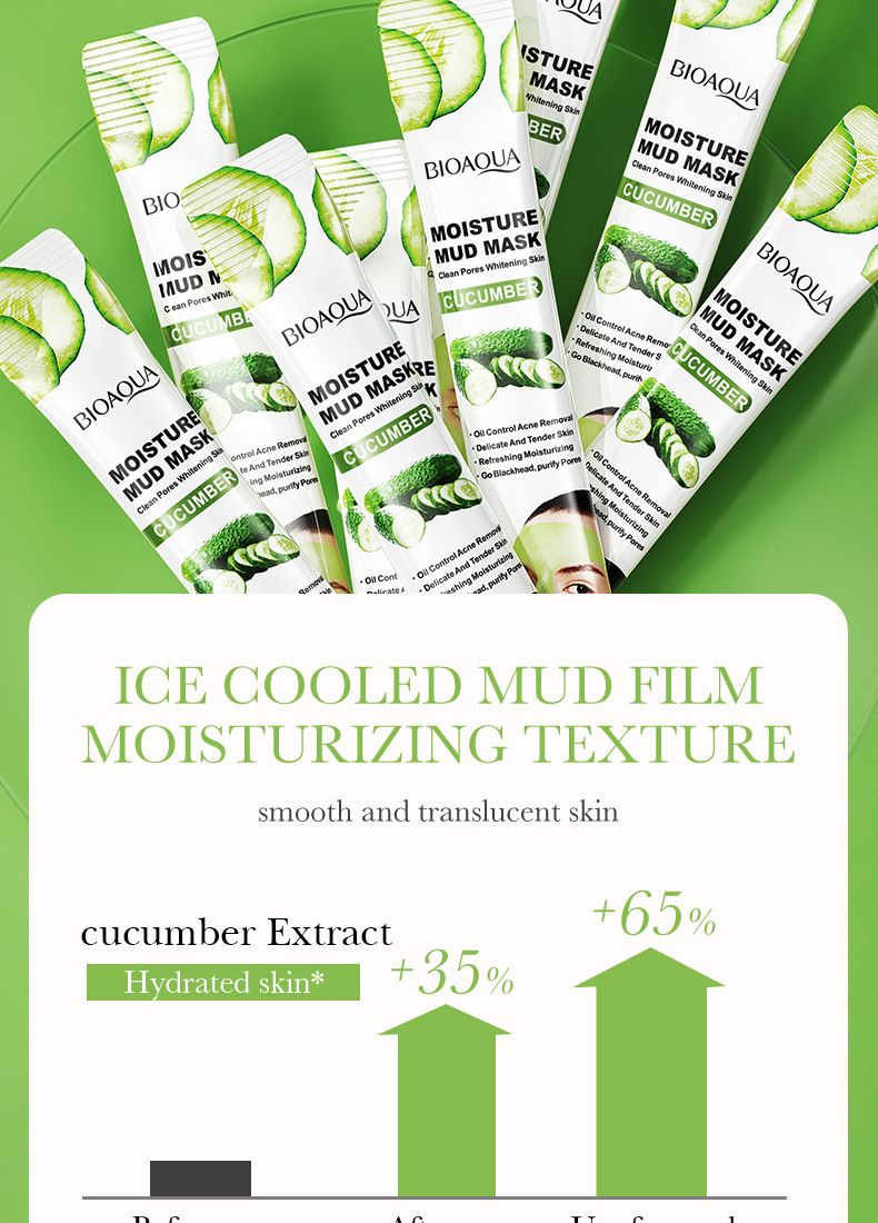 BIOAOUA Dead Sea Mud Whitening Mud Mask 8gx10pcs Hydrating Oil Control Cleansing Mask Moisturizing Mask_voghion.com