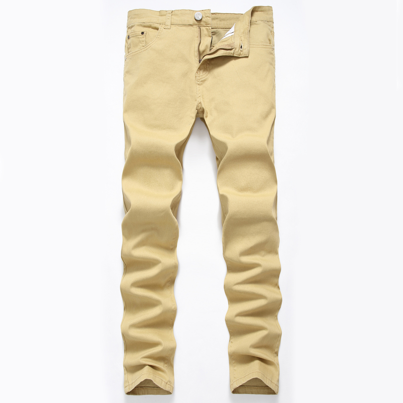 Jeans dritti elasticizzati da uomo pantaloni in denim multicolore da uomo slim_voghion.com