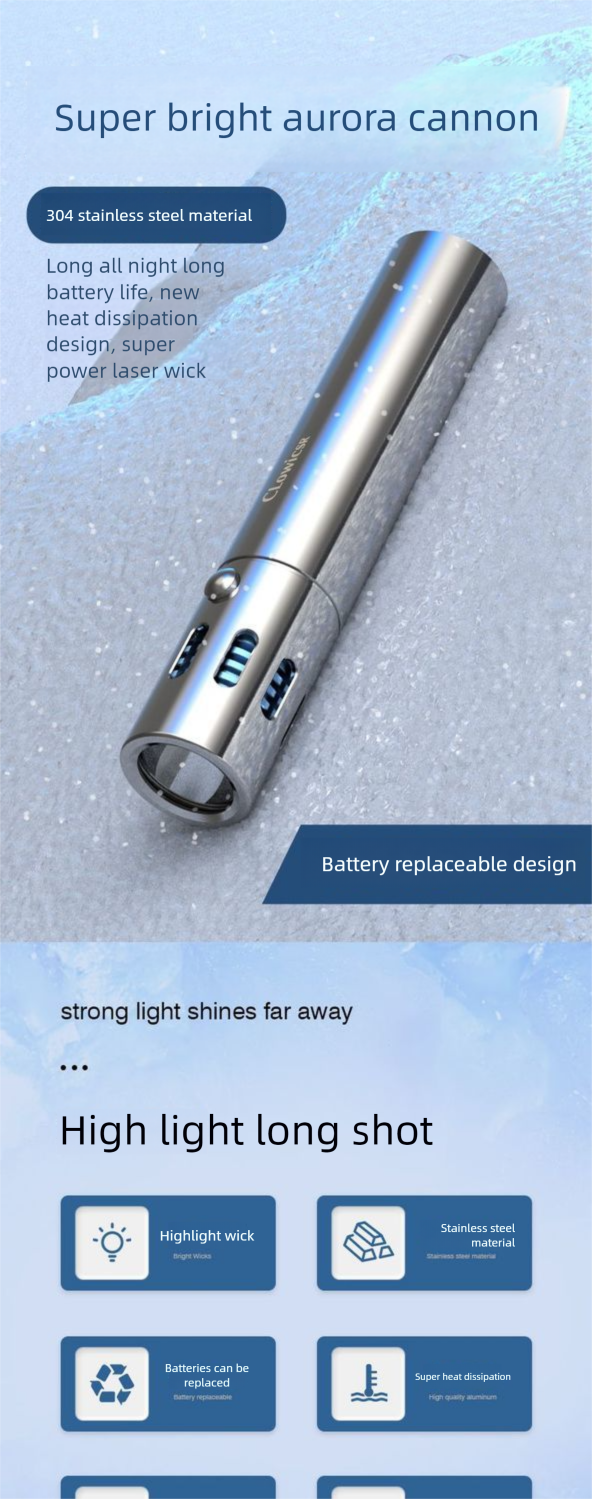 Neu Helligkeit Taschenlampe Outdoor Ultra Helle Lange Palette Wiederaufladbare Laser High Power Mini Tragbare Edelstahl_voghion.com