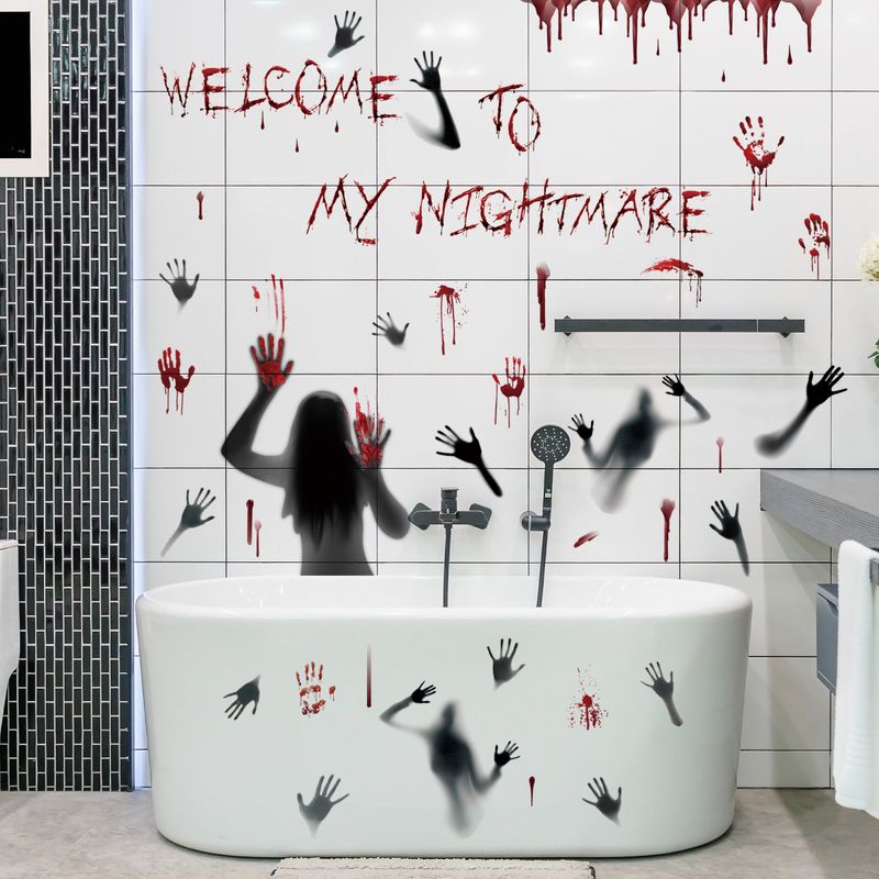 Aufkleber Halloween Blut Handabdruck Fußabdrücke Dekorative Wandaufkleber Fensteraufkleber Wohnzimmer Schlafzimmer Hintergrund Home Dekoration Aufkleber_voghion.com