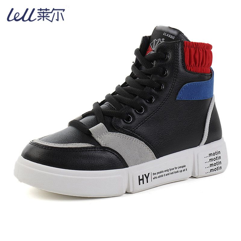 Nuove scarpe da ginnastica casual alte e primaverili 2018 per donna, scarpe bianche da donna in pelle piatta e versatili in stile coreano autunnali_voghion.com