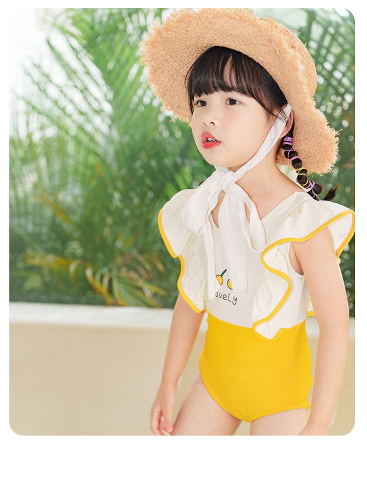 Vêtements pour bébé, maillot de bain une pièce pour enfants, maillot de bain mignon cerise en petit enfant, maillot de bain pour bébé fille_voghion.com