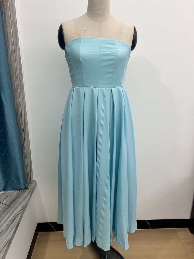 Sexy Off Shoulder Ruffle Wrap Dress For Women, Summer A-Line High Waist Bodycon Dress With Elastic Fabric, Party Clubwear, Sleeveless Long Dress_voghion.com