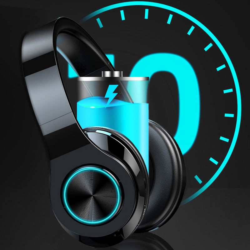 Drahtlose Bluetooth 5,0 Leucht Versenkbare Faltbare Kopfhörer mit Mikrofon_voghion.com