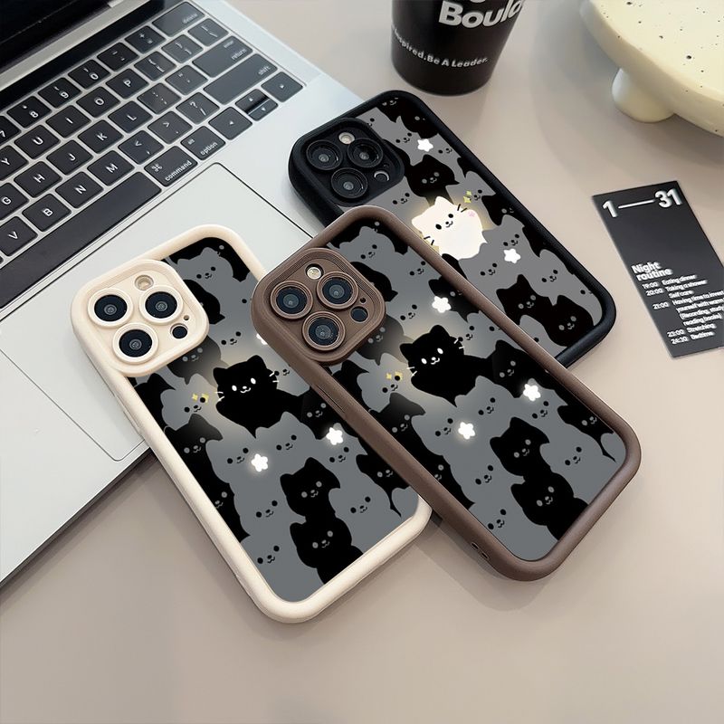 Custodia in silicone con simpatico gatto dei cartoni animati per Xiaomi Redmi Note 13 12 Pro Plus 5G 12S 11S 11 10S Redmi 12 13 13C 14C Cover morbida antiurto_voghion.com