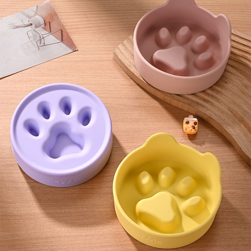 Small And Medium Dogs Dopamine Color Series Slow Teddy Feeder Dog Silicone Pet Bowl Supplies_voghion.com