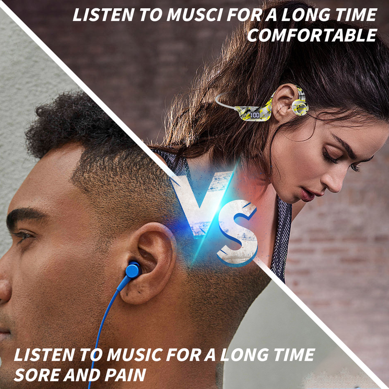 Nouveau casque Bluetooth sans fil à conduction osseuse AKZ-G9 Tuya, carte enfichable, affichage numérique, crochet d'oreille, casque sans fil_voghion.com