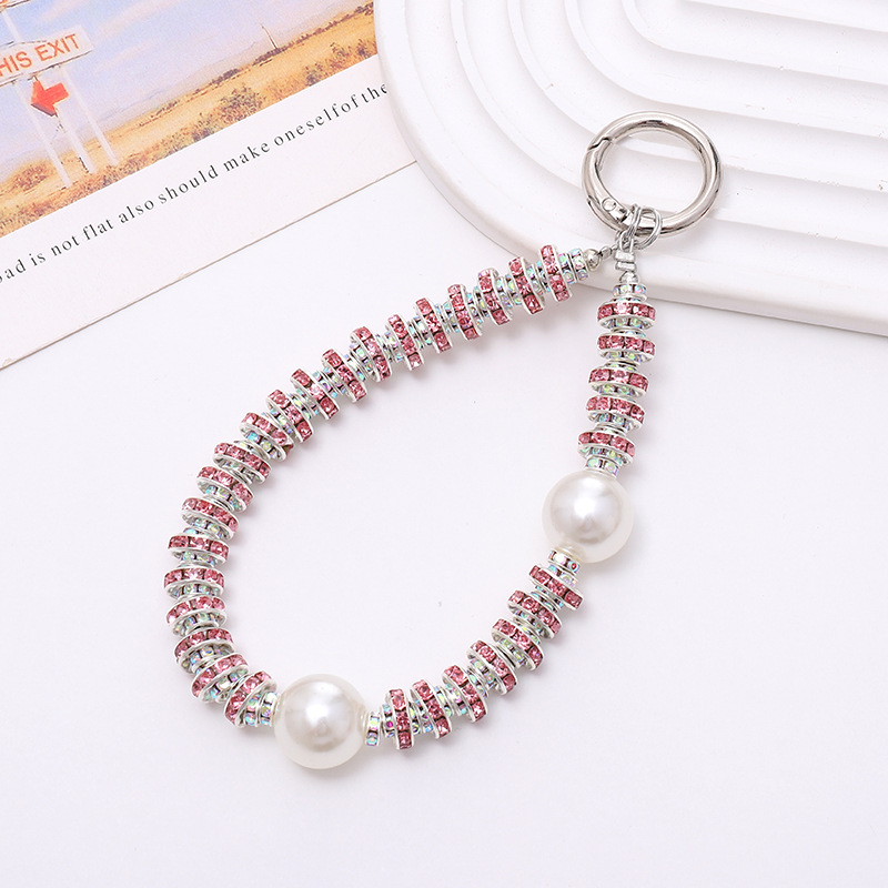 Catena per cellulare in stile leggero e lussuoso con diamanti incrostati, custodia per cellulare, ciondolo, cordino per cellulare in argilla con anello di perforazione, corda anti-smarrimento per cellulare_voghion.com