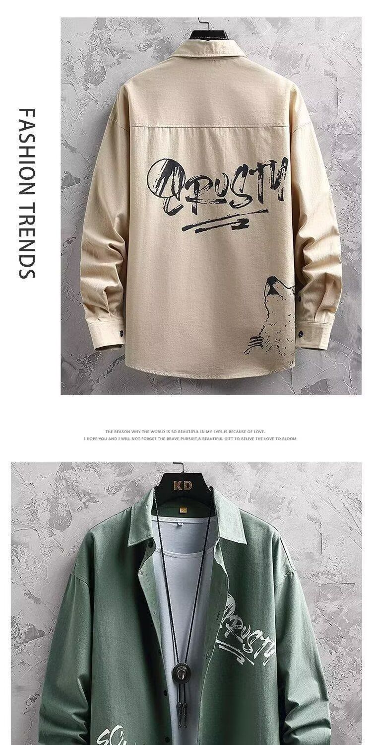 Camicia unisex oversize effetto lino – Top a maniche lunghe minimalista dalla vestibilità ampia per streetwear e abbigliamento quotidiano (nero/verde/kaki)_voghion.com