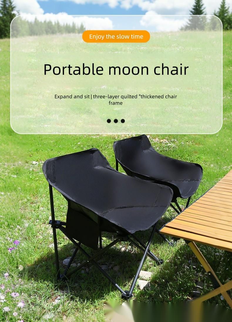 Moon Outdoor Portable Beach Art Leisure Sketching Camping Fishing Folding Chair Stool_voghion.com