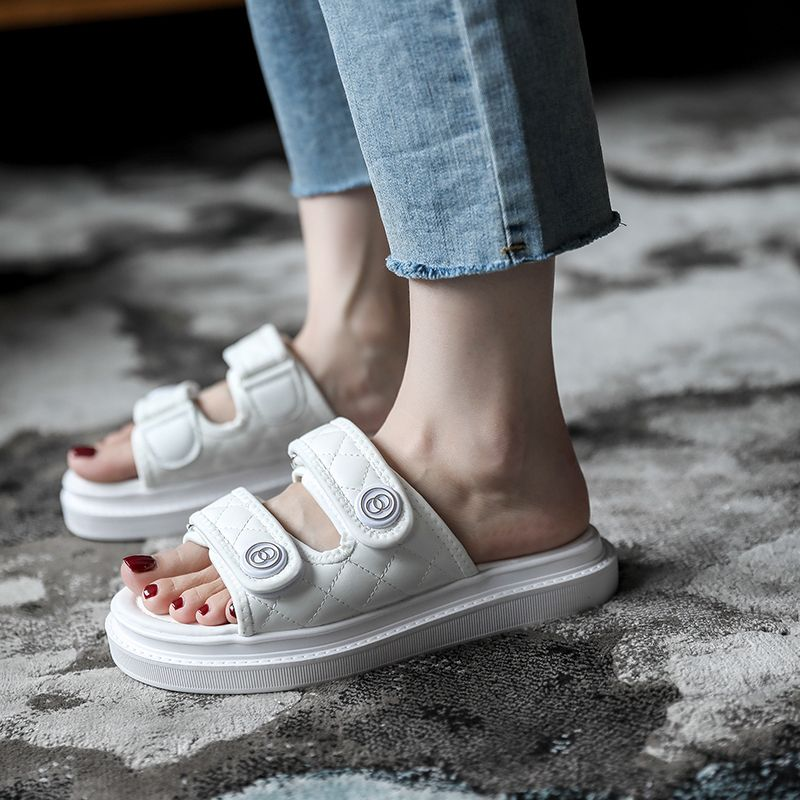Xiaoxiangfeng sandálias 2024 novo verão estilo de fadas plataforma sola grossa aumento velcro sapatos femininos romanos_voghion.com
