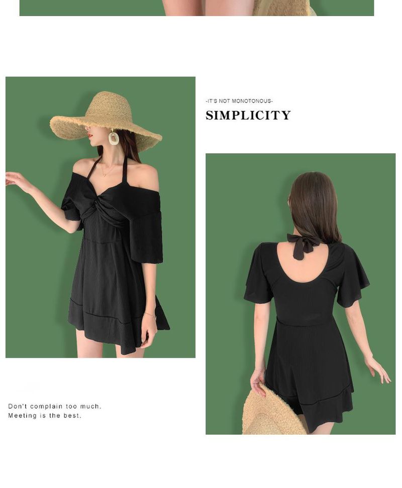 Fashion Plus Size Summer New Women's Slimming Tummy Covering Swimsuit Conservative One-Piece Ins Style Hot Spring_voghion.com