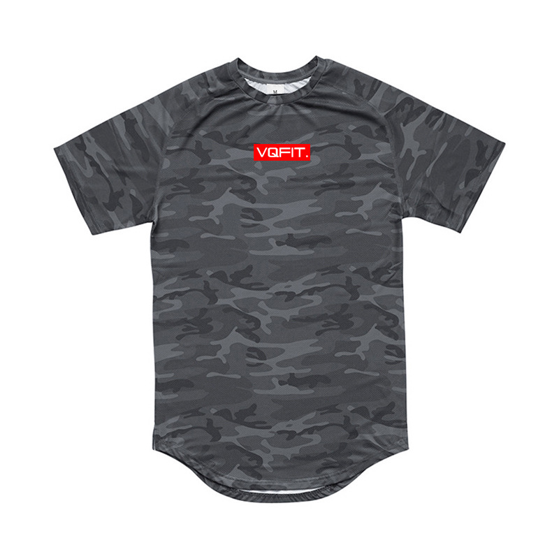 Muscle Fitness Outdoor T-shirt Breathable Quick Drying Men's Casual Top Camo Sports Short Sleeve_voghion.com