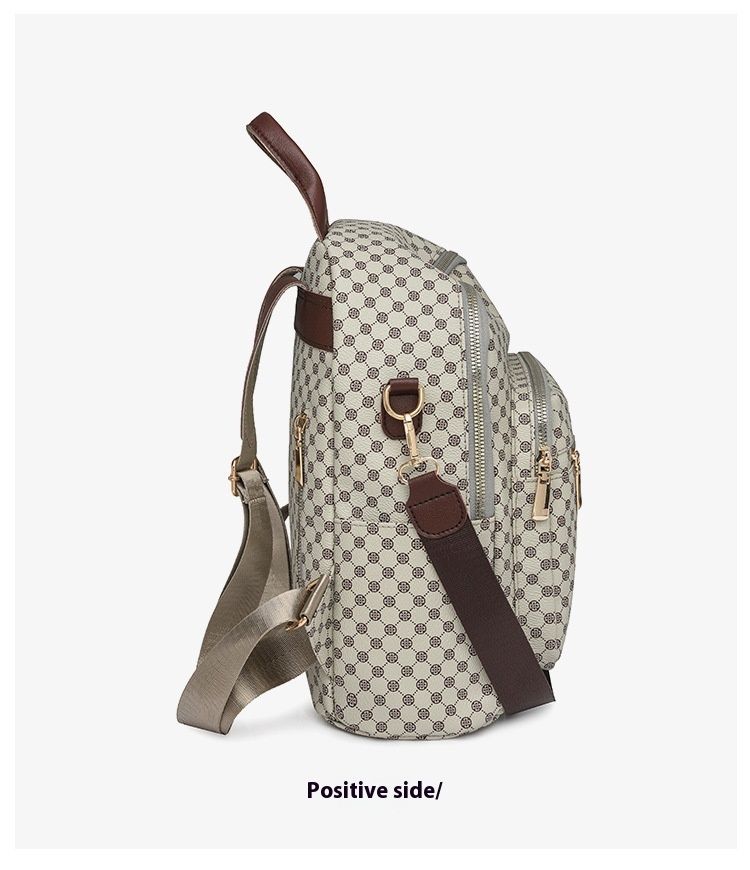 Zaino Borsa da donna alla moda 2024 Borsa per la nuova mamma Stampa retrò Zaino da viaggio a tre scopi di grande capacità per uscire_voghion.com