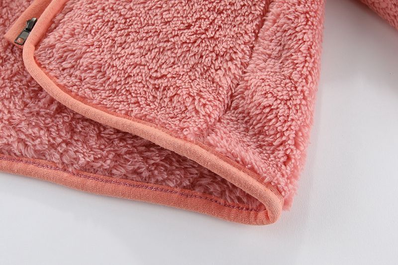 Capispalla con cappuccio caldo con cerniera superiore a maniche lunghe in peluche a maniche lunghe primaverili e autunnali per bambini e ragazze_voghion.com