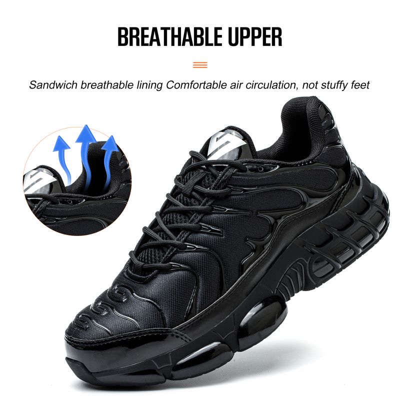 Sicurezza per uomo Stivali da lavoro traspiranti da costruzione Scarpe antiscivolo anti-schiacciamento indistruttibili Scarpe da trekking Sneakers_voghion.com