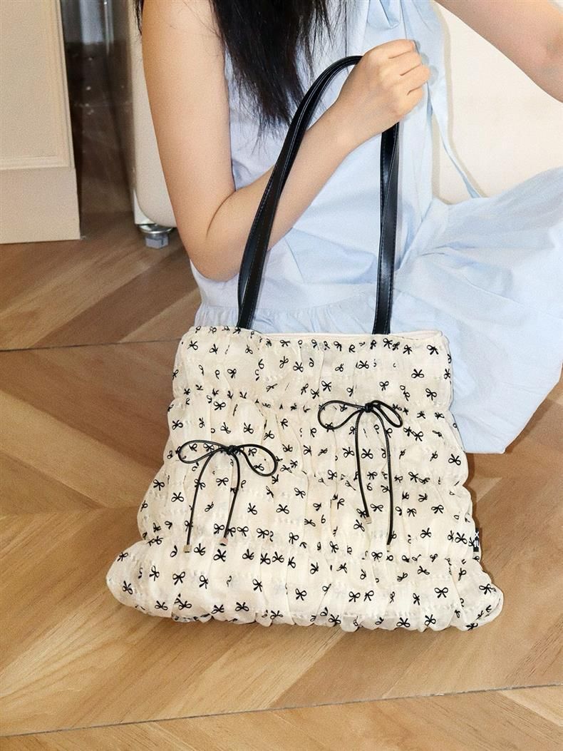 Borsa a mano da donna di alta qualità, grande capacità, leggera, con tracolla a fiocco_voghion.com