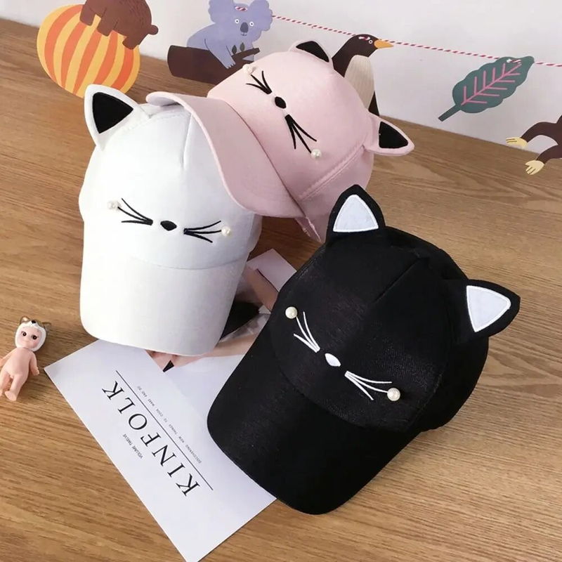 Fashion Cat Ear Baseball Cartoon Cotton Outdoor Sport Casual Sun Cap Cute Cosplay Hat_voghion.com