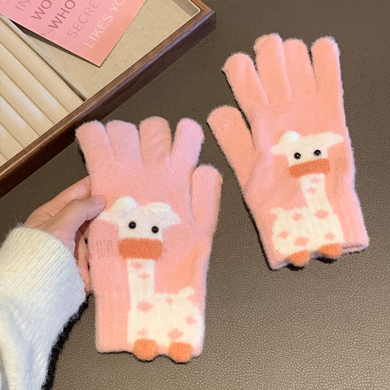 Guanti in maglia foderati in pile compatibili con touchscreen, stile spesso per il calore invernale da donna_voghion.com