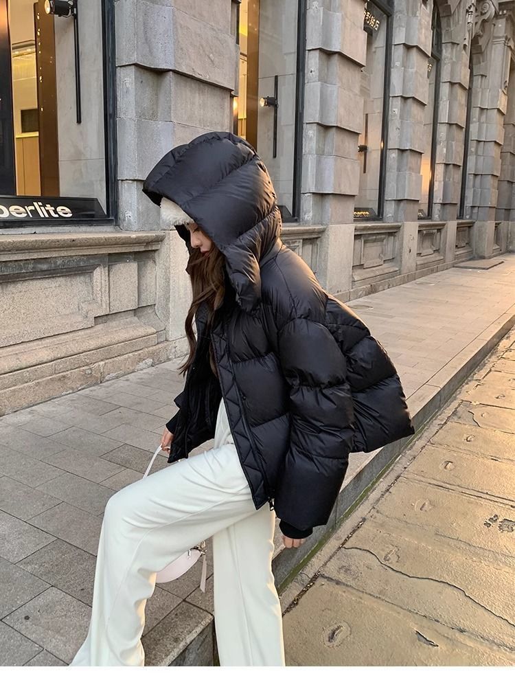 Women's Short Padded Coat – Winter-Ready Polyester Quilted Jacket With Spot Pattern (M-XXL, Pink/Black/White/Brown)_voghion.com