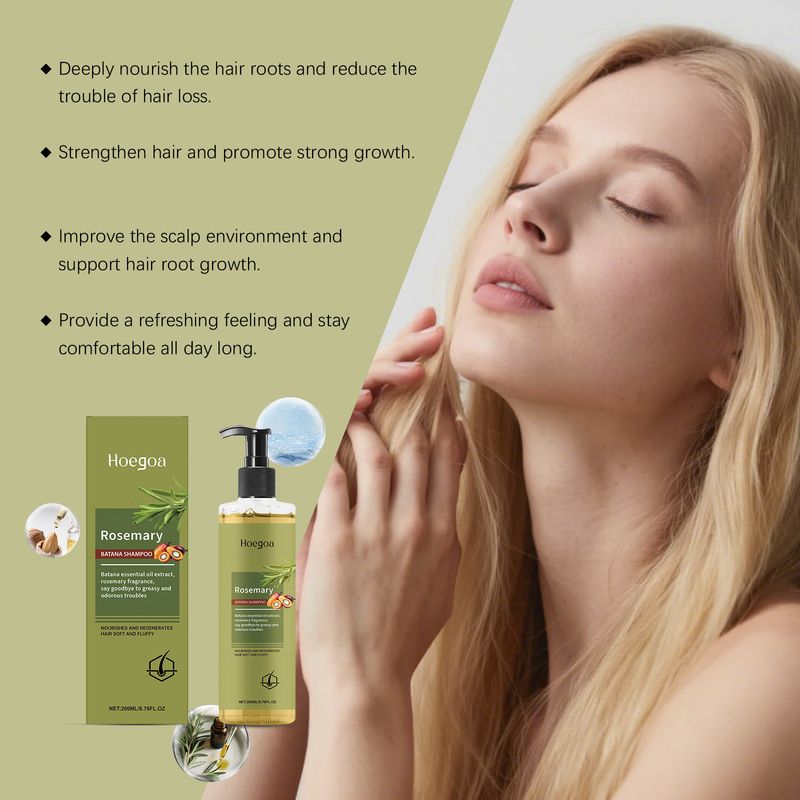 Shampoo al rosmarino HOEGOA, delicato, nutriente, liscio, rinfrescante, adatto per la cura quotidiana._voghion.com