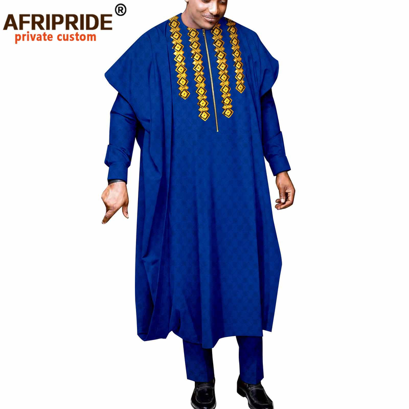 Männerkleeder Afrikanesch ethnesch eenfaarweg Kotteng Männer Casual Jackett + Hosen + Mantel_voghion.com