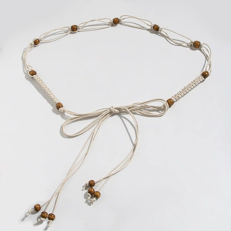 Cintura bohémien con catena intrecciata, accessorio per donna, stile etnico, con cintura estiva, casual, versatile_voghion.com