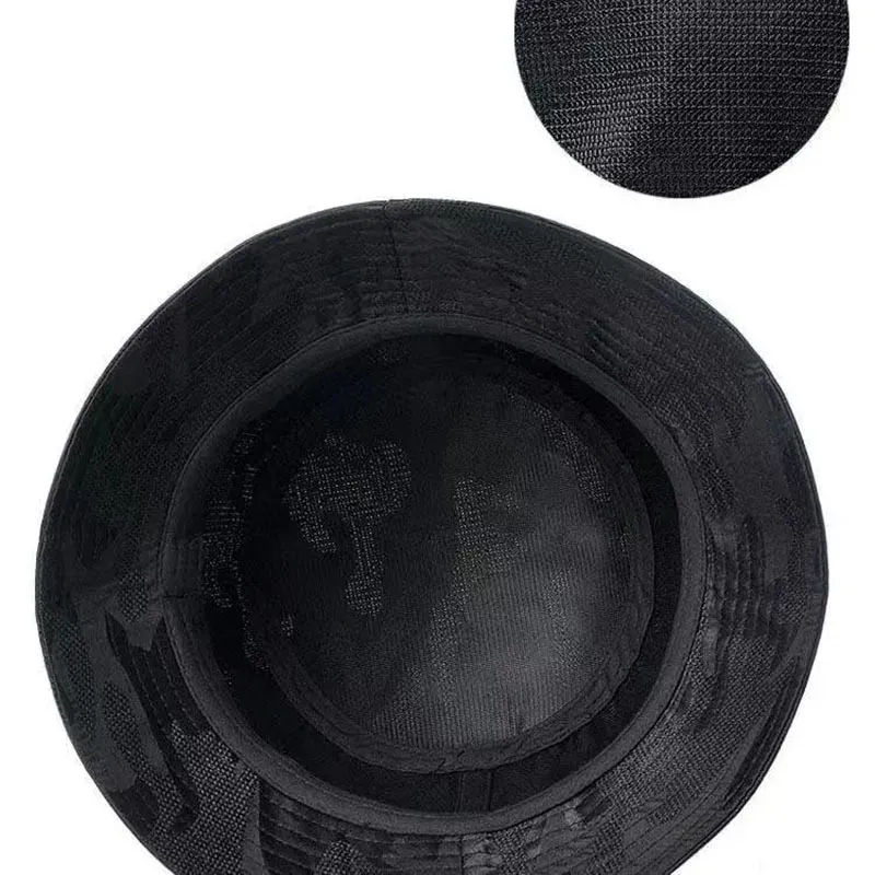 Novedades 2024 Nuevo gorro de pescador para hombre, de doble cara, color negro, con camuflaje, para senderismo, escalada, hip hop, de algodón, para pesca_voghion.com