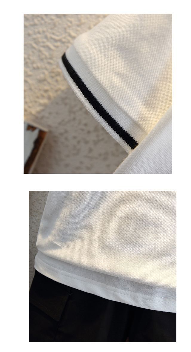Kids’ Clothing Black Stripe Polo White Suit Outer Wear Pullover Popular Genuine Short Polo Shirt_voghion.com