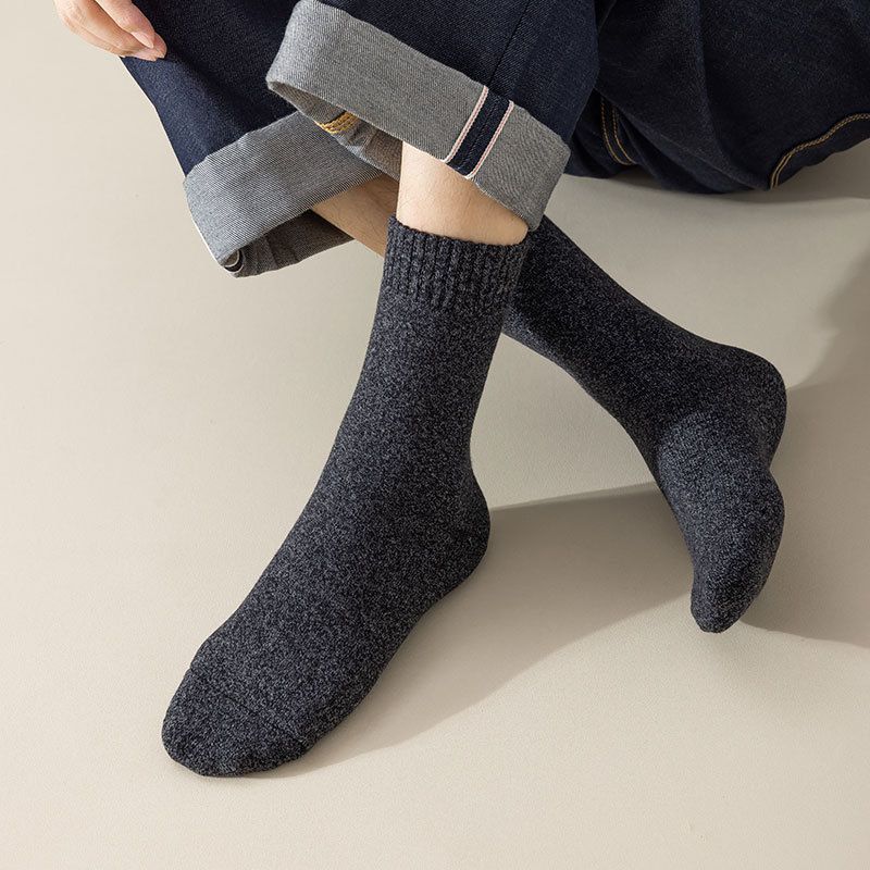 Winter dikke handdoek sokken heren dikke badstof sokken casual diamant midden sokken katoenen sokken heren warme sokken wollen sokken_voghion.com