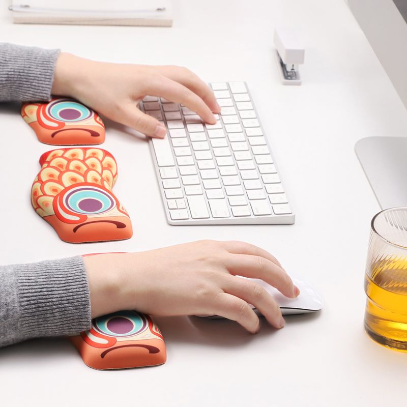 Unbeatable Quality Koi Lucky Silica Gel Wrister Mouse Pad Keyboard Support Office Wrist Protector Oversized Mat National Style Palm Tray_voghion.com