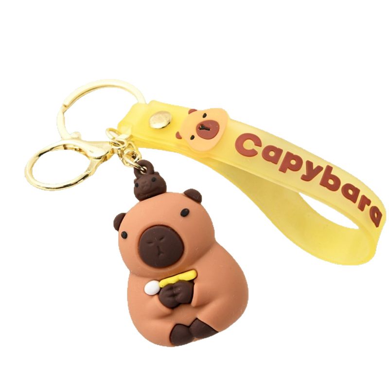Cartoon Süßer Kapibara Schlüsselanhänger für Frauen, Exquisiter Schlüsselanhänger, Autoschlüsselanhänger, Rucksackdekoration, kleines Geschenk_voghion.com