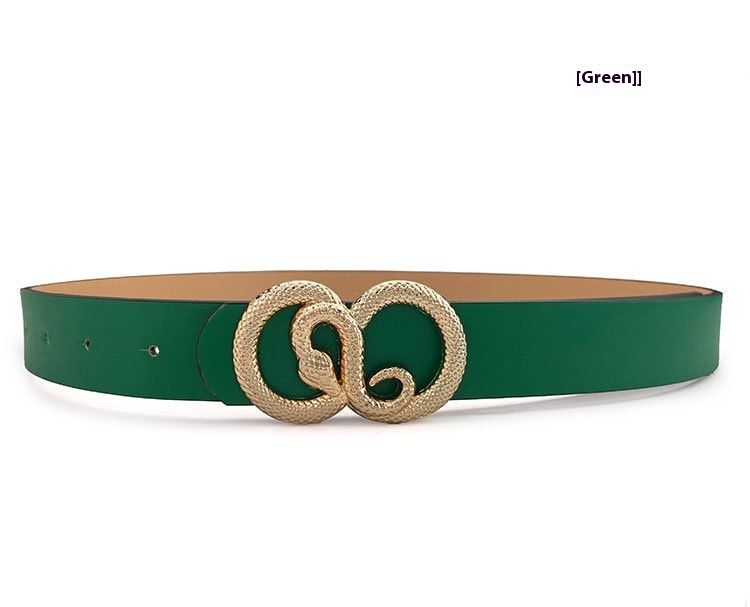 Novo cinto feminino com fivela de cobra, decoração personalizada, cinto elegante e versátil, cinto de terno europeu e americano_voghion.com