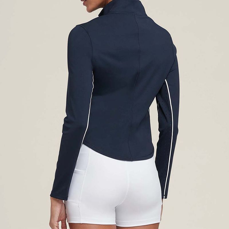 High-quality Slim-fitting Long-sleeved Yoga Women's Breathable Slim-fitting Sports Zipper Golf Tennis Top With A Nude Feel_voghion.com