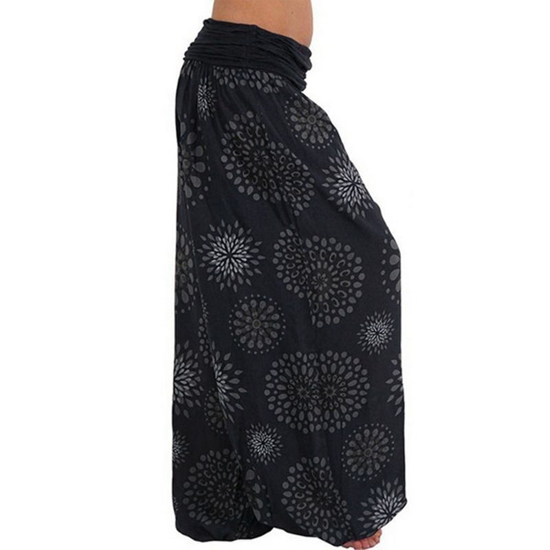 Pantaloni casual harem con stampa digitale lunga da donna_voghion.com