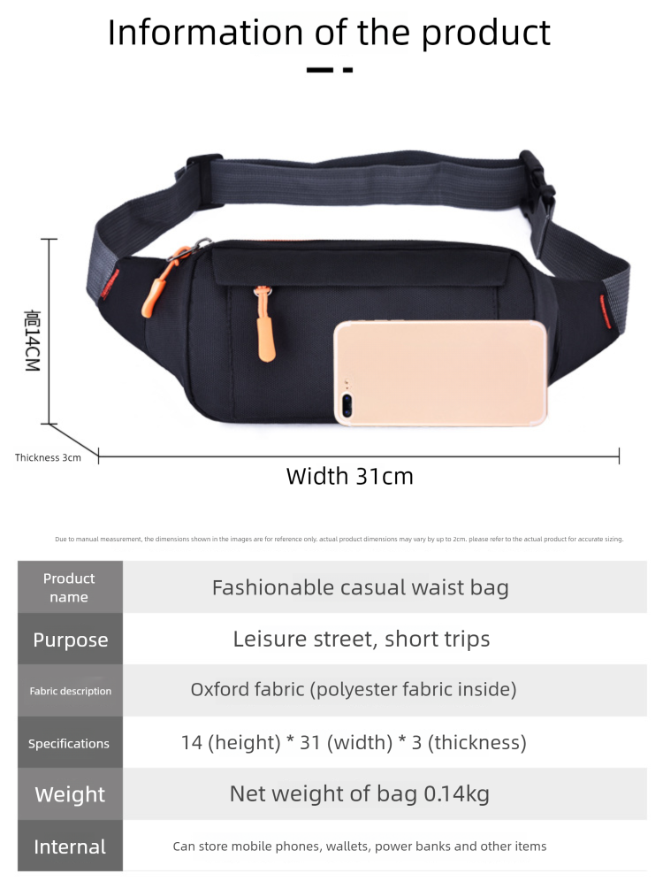 Fleißige wasserdichte Hüfttasche mit großer Kapazität für Männer und Frauen, multifunktionale, verschleißfeste Umhängetasche für Mobiltelefone_voghion.com