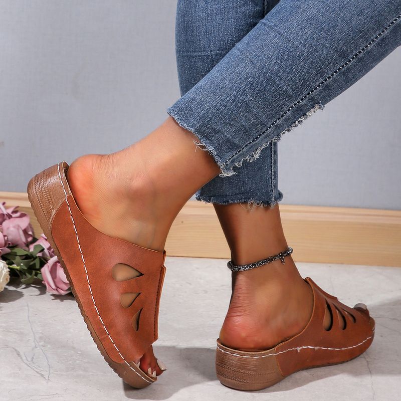 Zeppe casual slip-on da donna con zeppa cucita_voghion.com