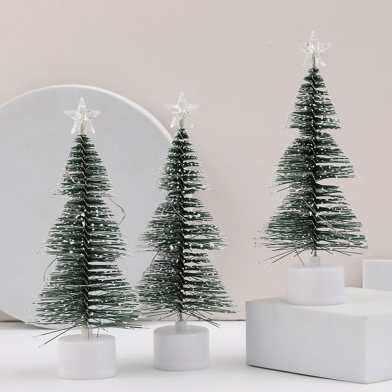 Mini Tabletop Christmas Tree With Warm White Lights, Decorative Holiday Centerpiece For Home, Office, And Festive Decor_voghion.com