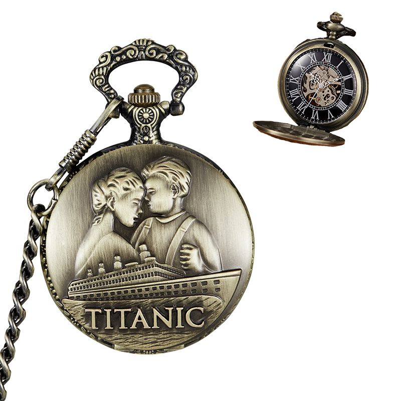 Statue Of Liberty Bronze Mechanical Men And Women Gift Pocket Watch_voghion.com