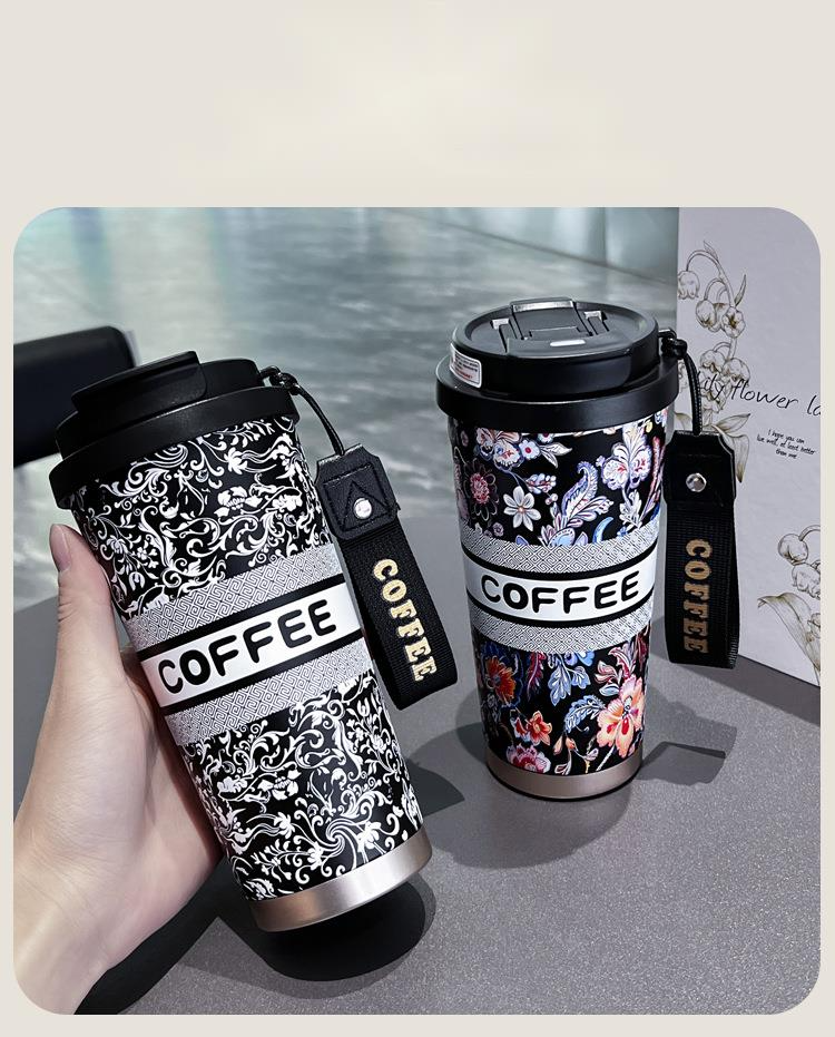Bawang Tea Princess Style Ceramic Inner Liner Double Drinking Lily Of The Valley High-Value Coffee Car Gift Insulated_voghion.com