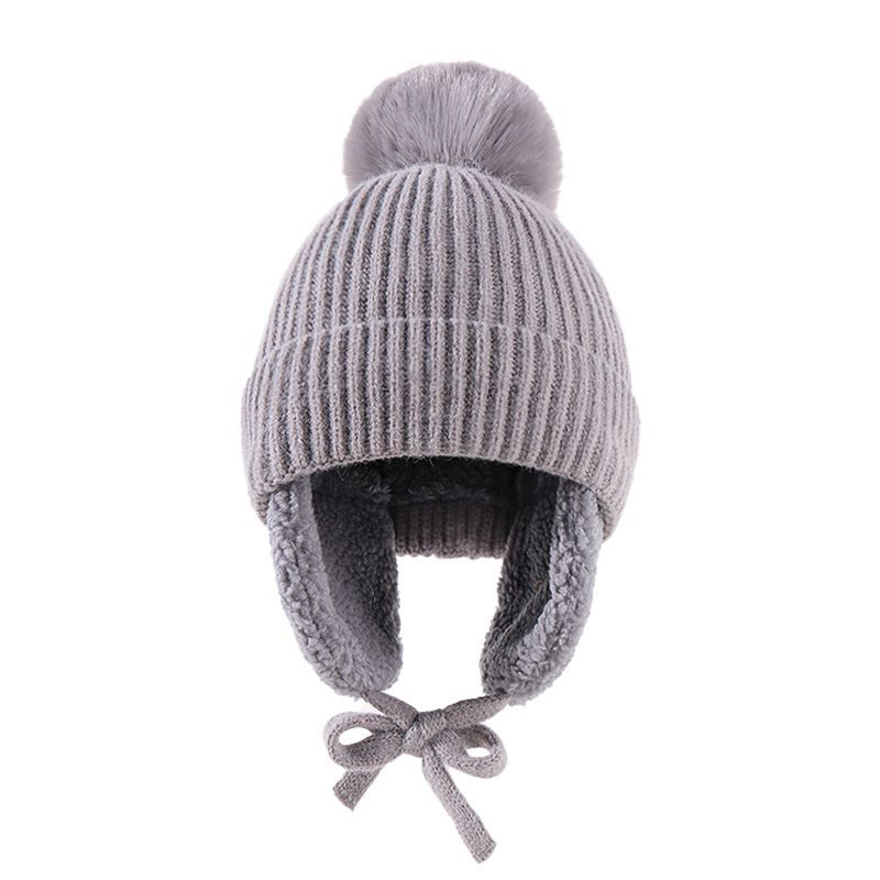 Abbigliamento per bambini Cappello per bambini lavorato a maglia Protezione per le orecchie del bambino e cappello in filo soffice_voghion.com